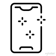 Drop Phone Glass Icon Outline Vector