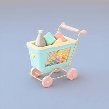 Cute Whimsical 3d Ping Cart Icon