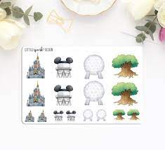 Disney World Park Icon Drawings Planner