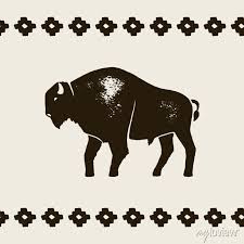 Bison Silhouette Icon Vector Hand Draw