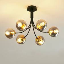 Elegant And Chic Ceiling Lamp In Smoked