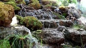 Footage Waterfall Flows Decoration In C