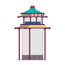 Isolated China Tower Design Stock
