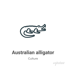 Australian Alligator Outline Vector