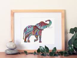 Colorful Elephant Painting Print
