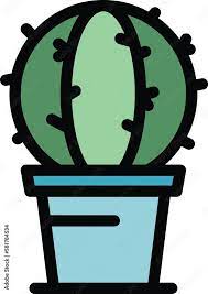 Room Cactus Pot Icon Outline Room