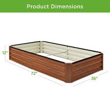 Best Choice S 6 Ft X 3 Ft X 1 Ft Wood Grain Outdoor Steel Raised Garden Bed Planter Box For Vegetables Flowers Herbs Plants