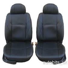 1 1 Front Leatherette Black Seat Covers