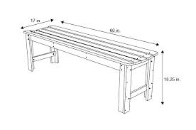 Backless Garden Bench 5 Ft Shine