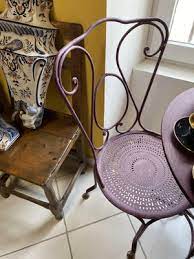Mauve Wrought Iron Garden Table And