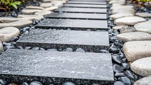 Black Gravel Wet Stone Stepping Stones