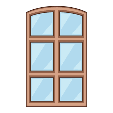 Wood Window Frame Icon Cartoon