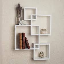White Mdf Intersecting Cube Shelves