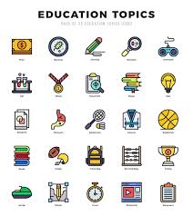 Education Topics Icons Lineal Color