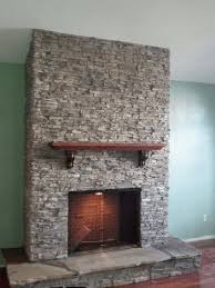 Cultured Stone Outdoor Fireplace