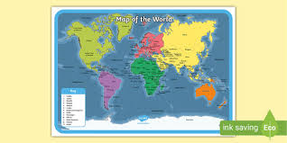 World Geography Map Twinkl