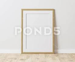 Blank Wooden Frame With Mat On Wooden