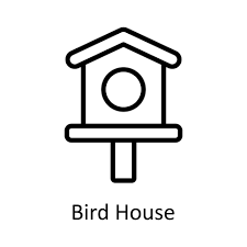 Bird House Vector Outline Icon Design