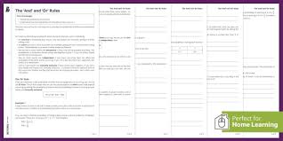 The And Or Rules Worksheet