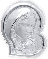 Silver Catholic Icon Madonna Child