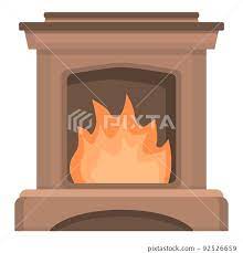 Burning Fire Icon Cartoon Vector Wood