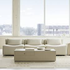 Billy Cotton 94 5 Curved Armless Modular Sofa Performance Velvet Frost Gray Aluminum West Elm