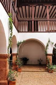 Traditional Spanish House Courtyard In