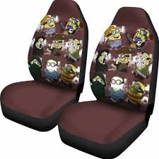 2 Front Minion Horror Car Seat Covers