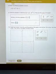 Solved Rewriting Quadratic Function To