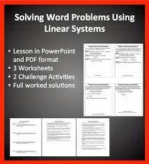 Solving Linear System Word Problems