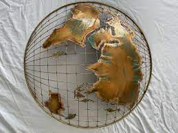 Art Sculpture World Globe Mcm Brutalist