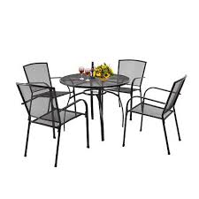 Round Table 4 Chairs Patio Furniture