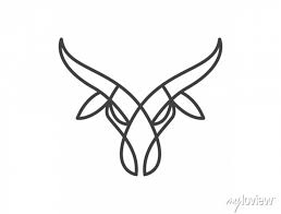 Bull Head Logo Abstract Stylized Cow