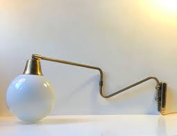 Danish Modern Brass Swing Arm Wall