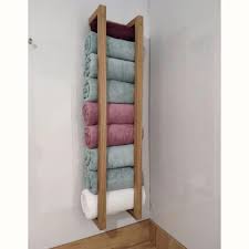 Wood Towel Rack Shelf Floating Wall