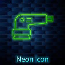 Glowing Neon Line Electric Sander Icon