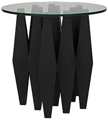 Soldier Side Table Black Metal With