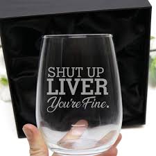 Engraved 500ml Stemless Wine Glass