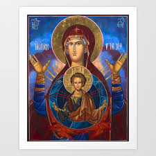Icon Virgin Mary Byzantine Orthodox Art