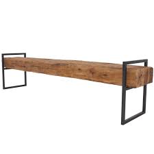 modern minimal beam bench reclaimed