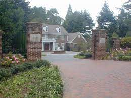 New Driveway Entry Walls Gate Portico