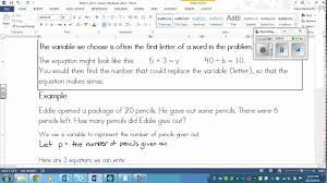 Grade 5 Math Lesson Using A Variable