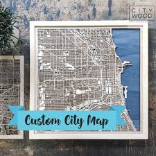 5th Anniversary Gift Custom Wooden Map