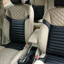 Black Designer Pu Leather Car Seat Cover