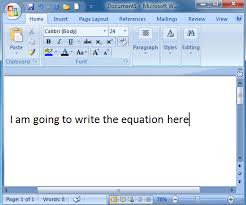 Equation Using Microsoft Word