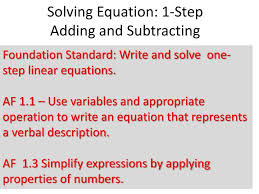 Ppt Solving Equation 1 Step Adding