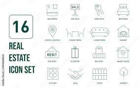 Real Estate Icon Set Vector