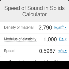 Sd Of Sound In Solids Calculator