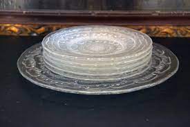 Vintage Serving Plates In Pressed Glass