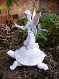 Fairy Riding Tortoise Figurine Statue